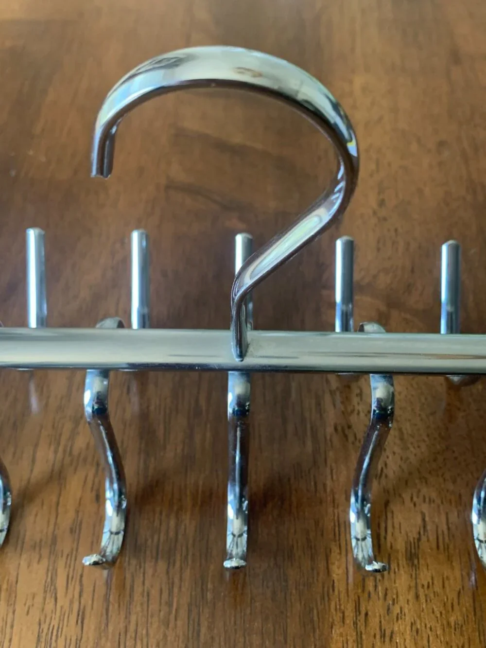 Heavy Duty Chrome Belt Tie Rack Hanger 14 Hook Closet Storage Organizer Metal